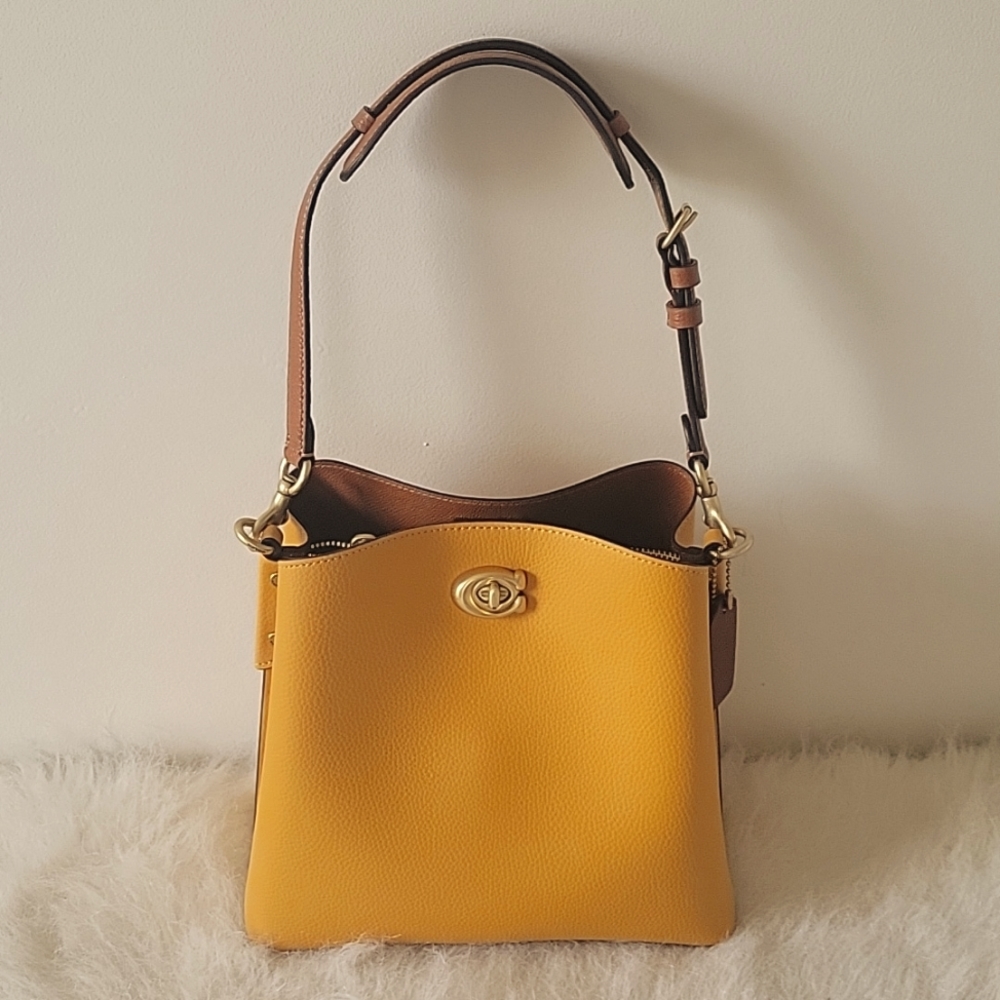 Willow Bucket Bag. Brass/Buttercup Multi Color